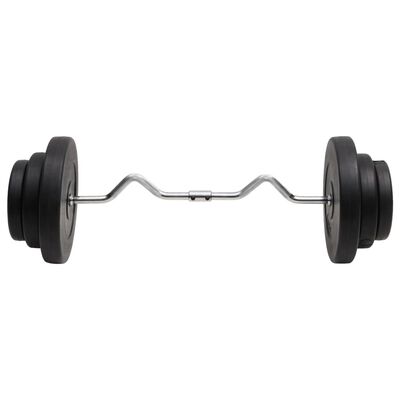 vidaXL Barra curl com discos 60 kg