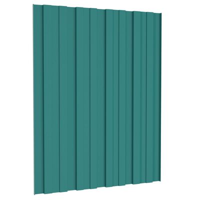 vidaXL Painel de telhado 12 pcs 60x45 cm aço galvanizado verde