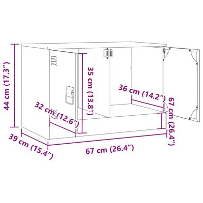 vidaXL Móvel de TV 67x39x44 aço verde azeitona