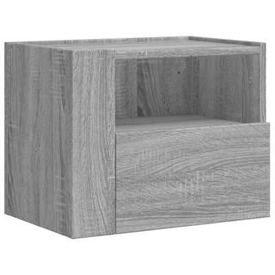 vidaXL Mesa de cabeceira de parede 45x30x35 cm cinzento sonoma