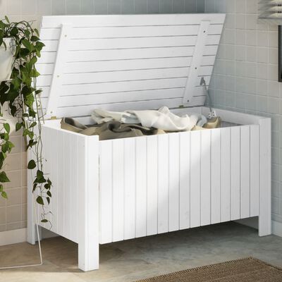 vidaXL Caixa arrumação c/ tampa RANA 100x49x54 cm pinho maciço branco