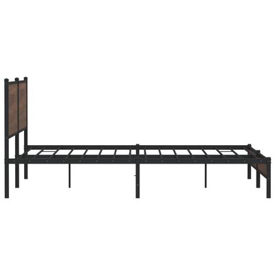 vidaXL Estrutura cama sem colchão 200x200cm metal carvalho castanho