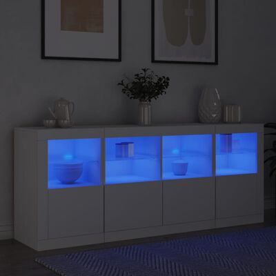 vidaXL Aparador com luzes LED 163x37x67 cm branco