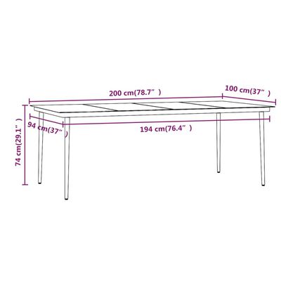 vidaXL 7 pcs conjunto de jantar para jardim com almofadões preto