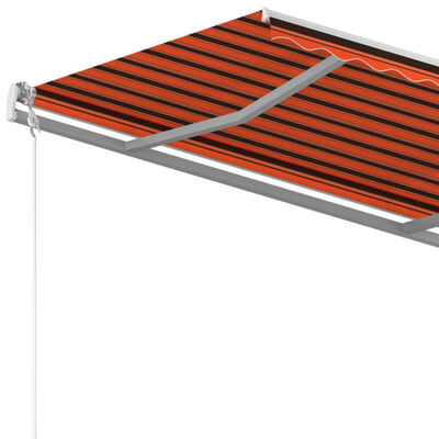 vidaXL Toldo retrátil manual com postes 4,5x3 m laranja e castanho