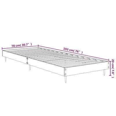 vidaXL Estrutura cama s/ colchão derivados madeira carvalho castanho