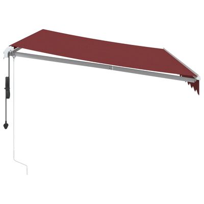 vidaXL Toldo retrátil automático com luz LED 350x250 cm bordô