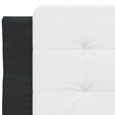 vidaXL Almofadão de cabeceira 80 cm couro artificial preto e branco