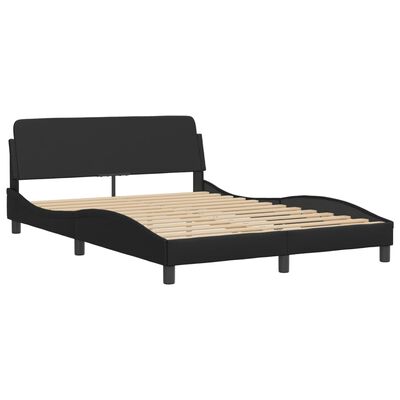 vidaXL Estrutura de cama c/ cabeceira 120x200cm couro artificial preto