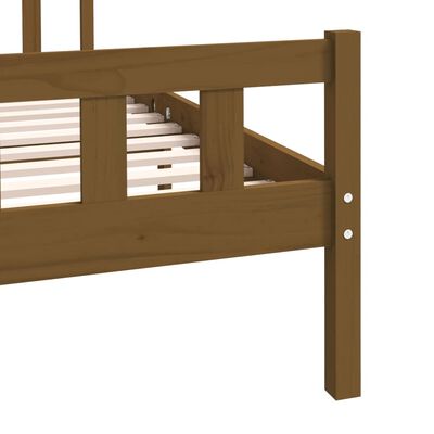 vidaXL Estrutura de cama 140x190 cm madeira maciça castanho-mel