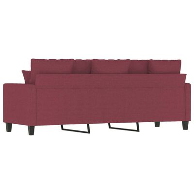 vidaXL Sofá de 3 lugares tecido 180 cm vermelho tinto