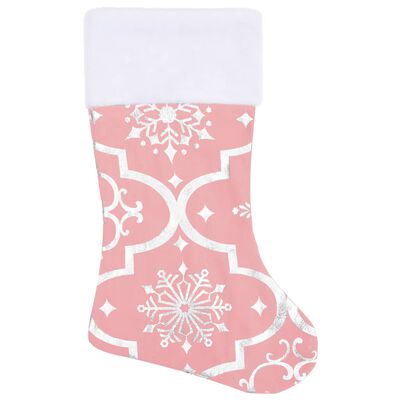 vidaXL Saia de árvore de Natal luxuosa 122 cm com meia tecido rosa