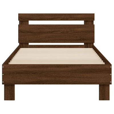 vidaXL Cama sem colchão com cabeceira 75x190 cm carvalho castanho