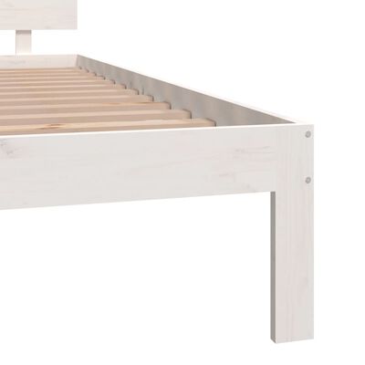 vidaXL Estrutura de cama super king pinho maciço 180x200 cm branco