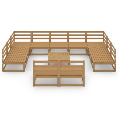 vidaXL 12 pcs conjunto lounge de jardim pinho maciço