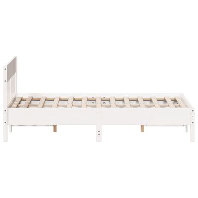 vidaXL Cama sem colchão 150x200 cm madeira de pinho maciça branco