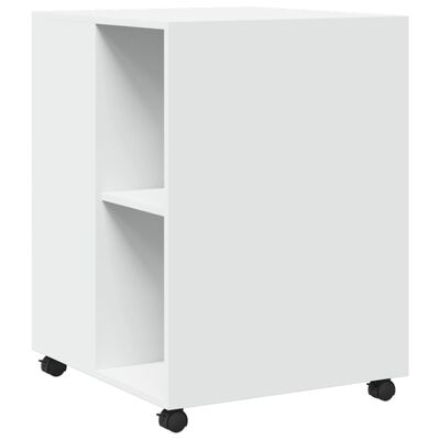 vidaXL Mesa de apoio c/ rodas 55x60x78 cm derivados de madeira branco