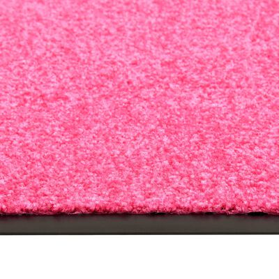 vidaXL Tapete de porta lavável 60x90 cm rosa