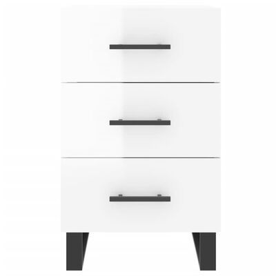 vidaXL Mesa de cabeceira 40x40x66cm derivados madeira branco brilhante