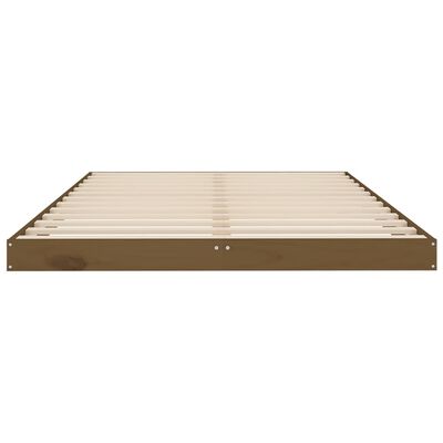 vidaXL Estrutura de cama 120x200 cm pinho maciço castanho mel