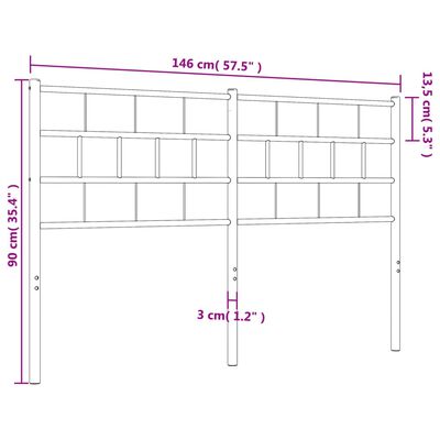 vidaXL Cabeceira de cama 140 cm metal branco