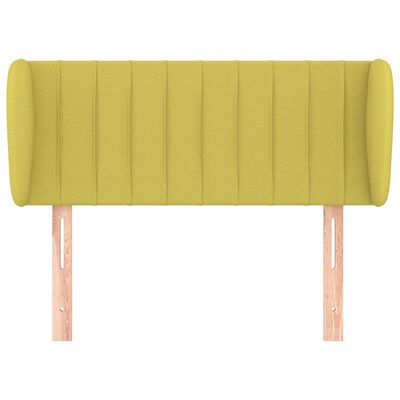 vidaXL Cabeceira de cama c/ abas tecido 93x23x78/88 cm verde