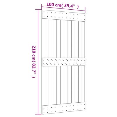 vidaXL Porta NARVIK 100x210 cm madeira de pinho maciça