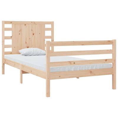 vidaXL Estrutura de cama pequena solteiro 2FT6 75x190 cm pinho maciço