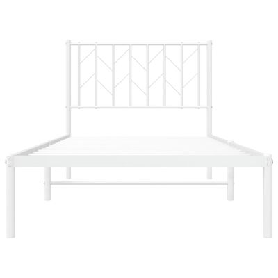 vidaXL Estrutura de cama com cabeceira 90x190 cm metal branco