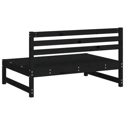 vidaXL Sofá de centro para jardim 120x80 cm pinho maciço preto