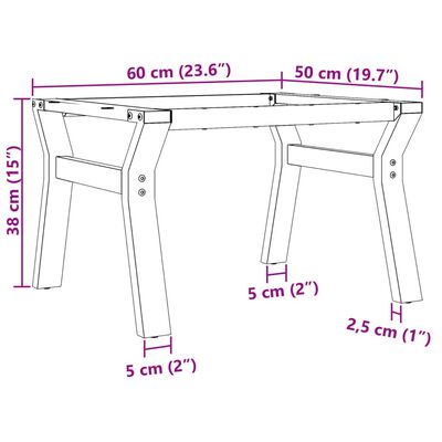 vidaXL Pernas para mesa de centro estrutura em Y ferro fundido