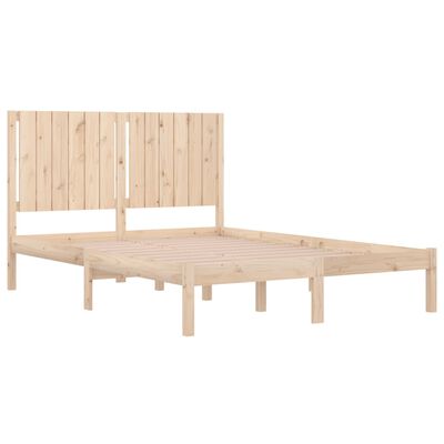 vidaXL Estrutura de cama casal 135x190 cm pinho maciço