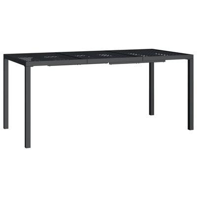 vidaXL Mesa de jardim 165x80x72 cm aço antracite