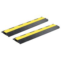 vidaXL Rampas protetoras de cabos 2 pcs 2 canais borracha 101,5 cm