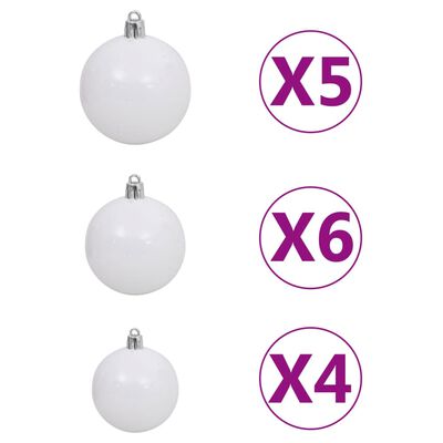 vidaXL Árvore Natal artificial articulada c/ 150 luzes LED+bolas 150cm