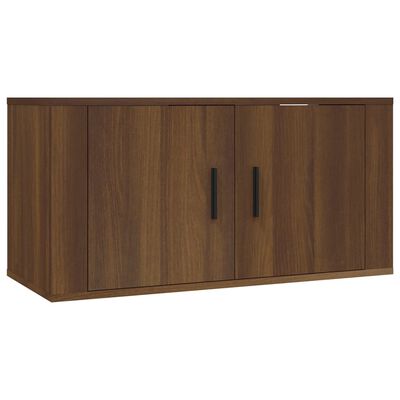 vidaXL Móveis de TV de parede 2 pcs 80x34,5x40 cm carvalho castanho