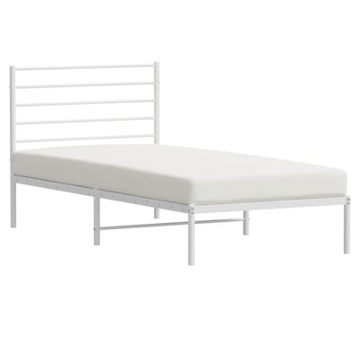 vidaXL Estrutura de cama com cabeceira 100x190 cm metal branco