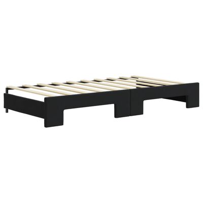 vidaXL Sofá-cama com gavetão e gavetas 90x190 cm veludo preto