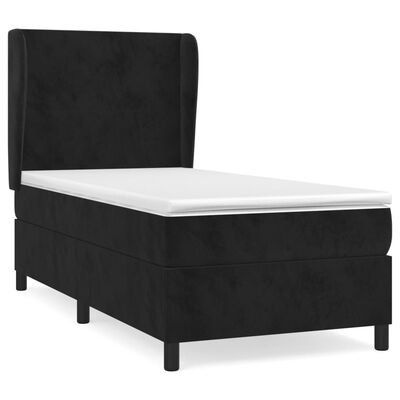 vidaXL Cama com molas/colchão 90x190 cm veludo preto