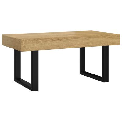 vidaXL Mesa de centro 90x45x40 cm MDF e ferro castanho-claro e preto