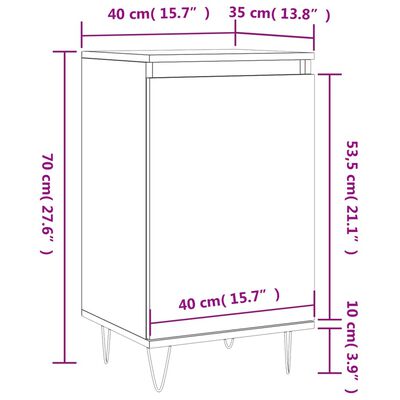 vidaXL Aparadores 2 pcs 40x35x70 cm derivados de madeira cinza cimento