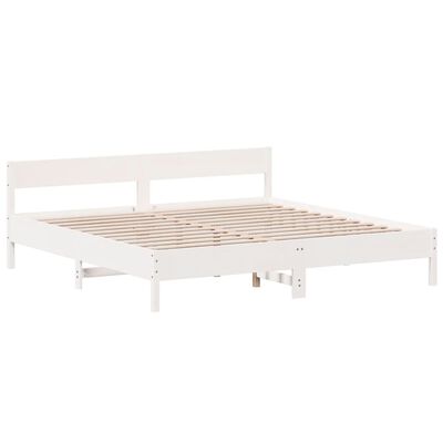 vidaXL Cama sem colchão 180x200 cm madeira de pinho maciça branco