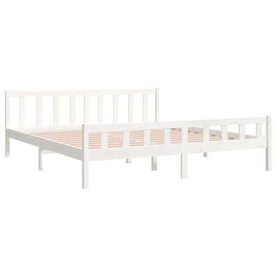 vidaXL Estrutura de cama 160x200 cm madeira maciça branco