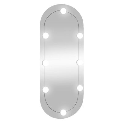 vidaXL Espelho de parede oval com luzes LED 30x70 cm vidro