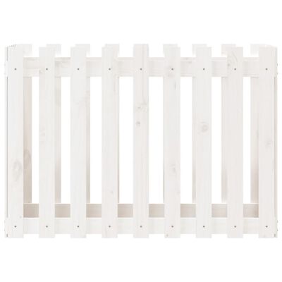 vidaXL Canteiro elevado design cerca 100x50x70 cm pinho maciço branco