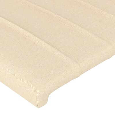 vidaXL Cabeceira de cama 2 pcs tecido 90x5x78/88 cm creme