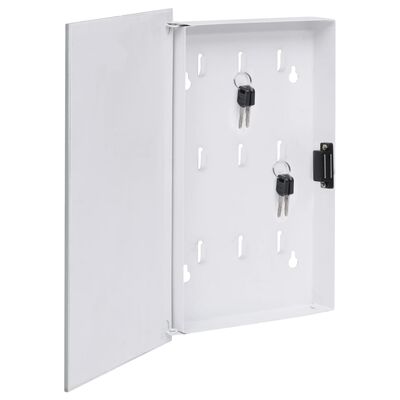 vidaXL Chaveiro com quadro magnético 30x20x4 cm branco