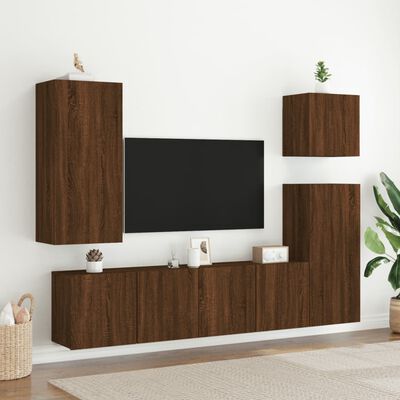 vidaXL Móveis de parede para TV 2 pcs 80x30x41 cm carvalho castanho