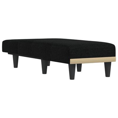 vidaXL Chaise longue tecido preto