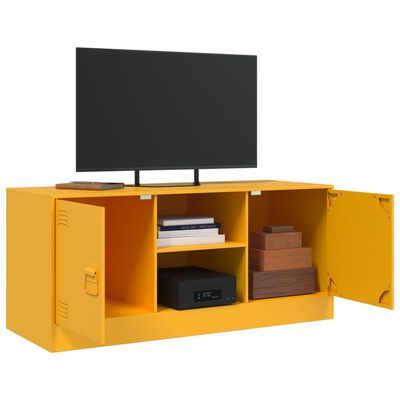 vidaXL Móvel de TV 99x39x44 cm aço amarelo mostarda